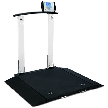 Detecto 6560 - Wheelchair Scale, Portable, Digital, Folding Column, 1000 lb x .2 lb / 450 kg x .1 kg