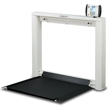 Detecto 7550 - Wheelchair Scale, Digital, Wall Mount, Fold Down Platform, 1000 lb x 0.2 lb