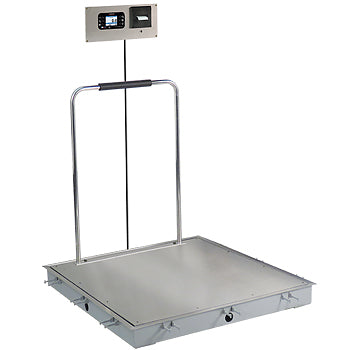Detecto ID-3636SH-855RMP - In-Floor Dialysis Scale 36x36 Deck, Hand rail 855 recessed Wall mount Indicator, w/printer