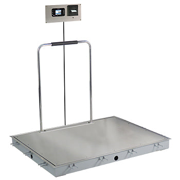 Detecto ID-4836SH-855RMP - In-Floor Dialysis Scale 48x36 Deck, Hand Rail, 855 recessed Wall mount Indicator, w/printer