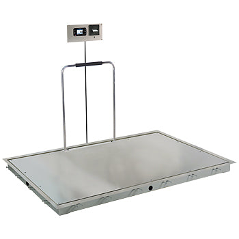 Detecto ID-7248SH-855RMP - In-Floor Dialysis Scale 72x48 Deck, Hand Rail recessed Wall Mount Indicator, w/printer