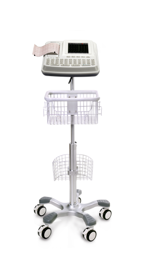 Center Pole Trolley (Roll stand) with Basket and Locking Casters