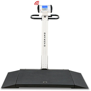 Detecto 6550-AC - Wheelchair Scale, Portable, Digital, Folding Column, 1000 lb x .2 lb / 450 kg x .1 kg