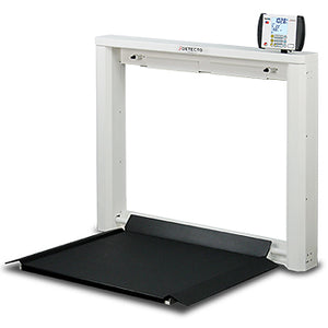 Detecto 7550-AC - Wheelchair Scale, Digital, Wall Mount, Fold Down Platform, 1000 lb x 0.2 lb