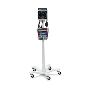 Welch Allyn 7670-03 - Mobile Aneroid Sphygmomanometer with Five-Leg Mobile Stand; Size-11 Adult, FlexiPort Reusable, 2-Tube Cuff; Premium Inflation Bulb and Valve, Coiled Tube (4.0 ft/1.2 m)
