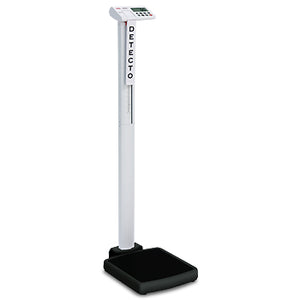 Detecto Solo-AC Digital Scale - Digital Clinical Scale, Mechanical Height Rod, 550 lb x 0.2 lb / 250 kg x 0.1 kg